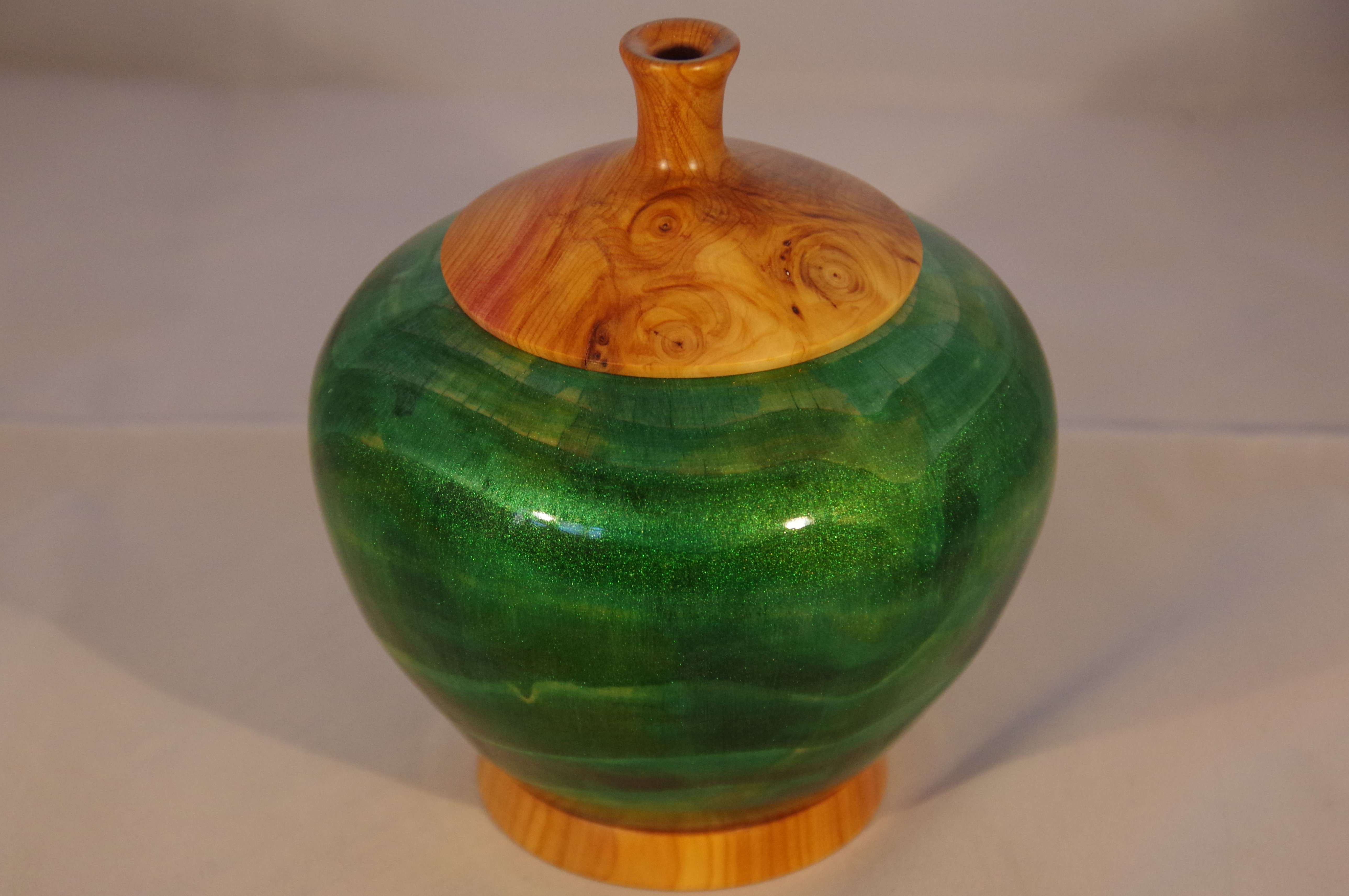 Metallic painted ornament with yew