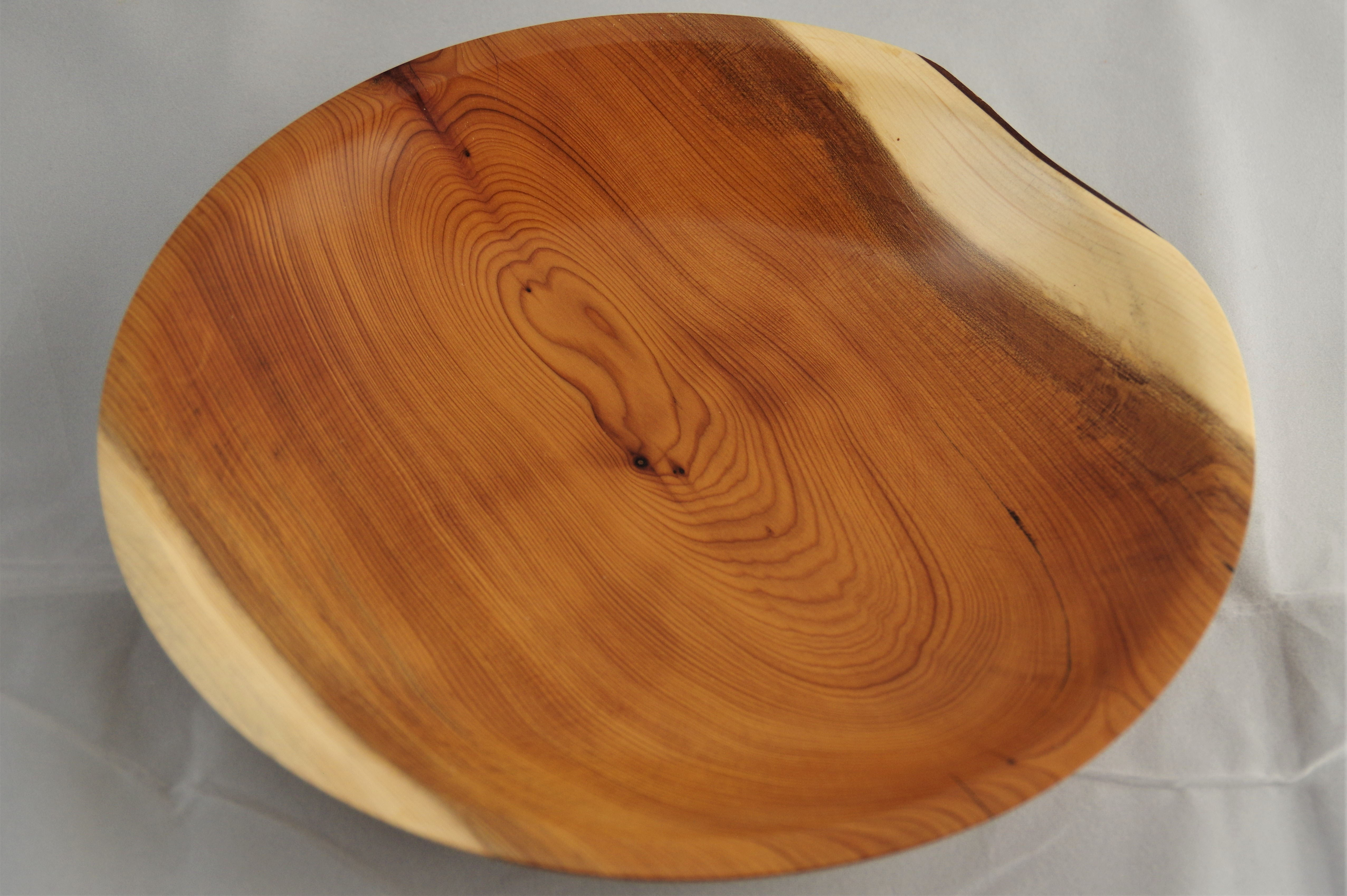 Large Yew bowl with bark