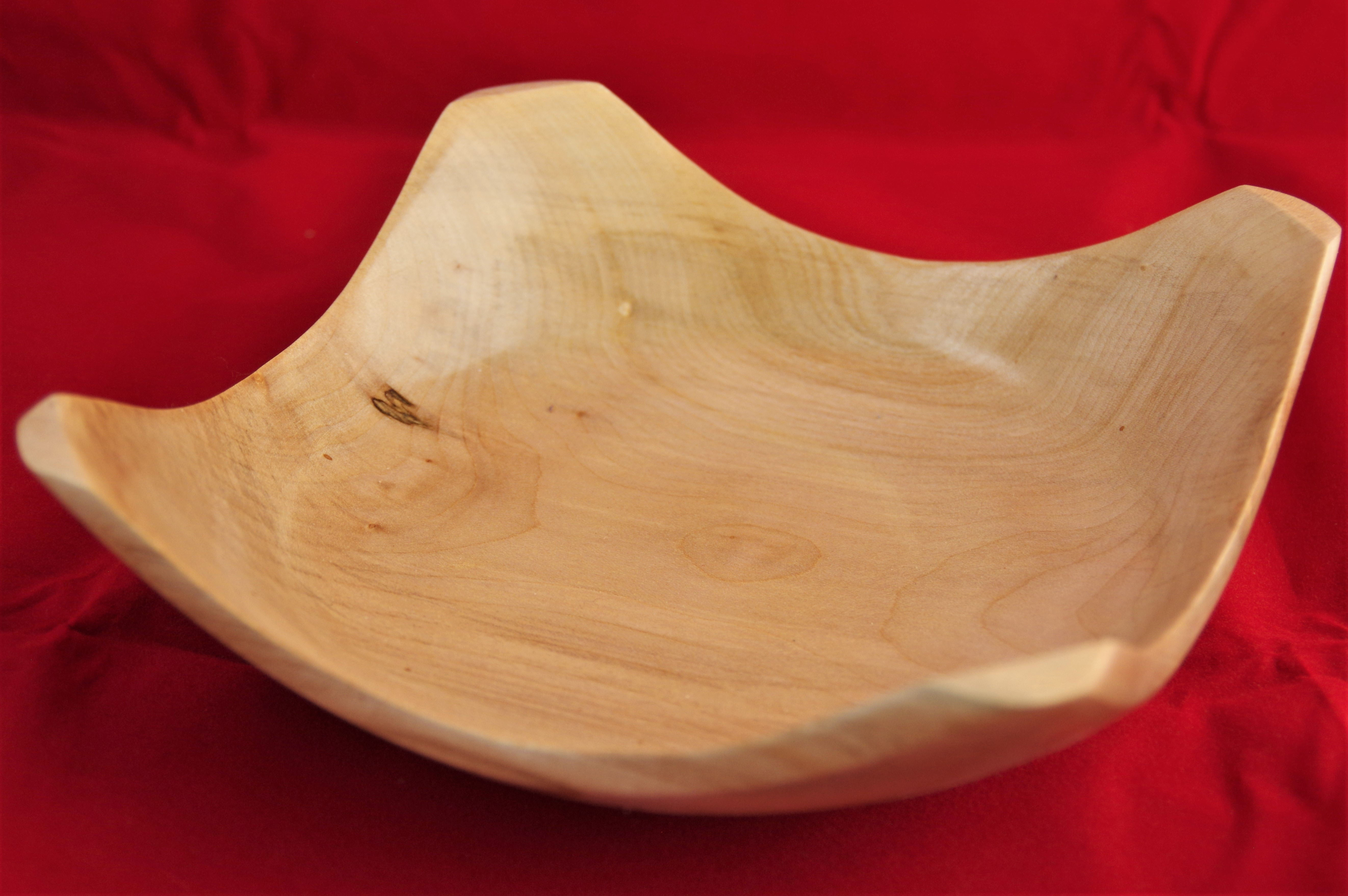 Small square sycamore bowl