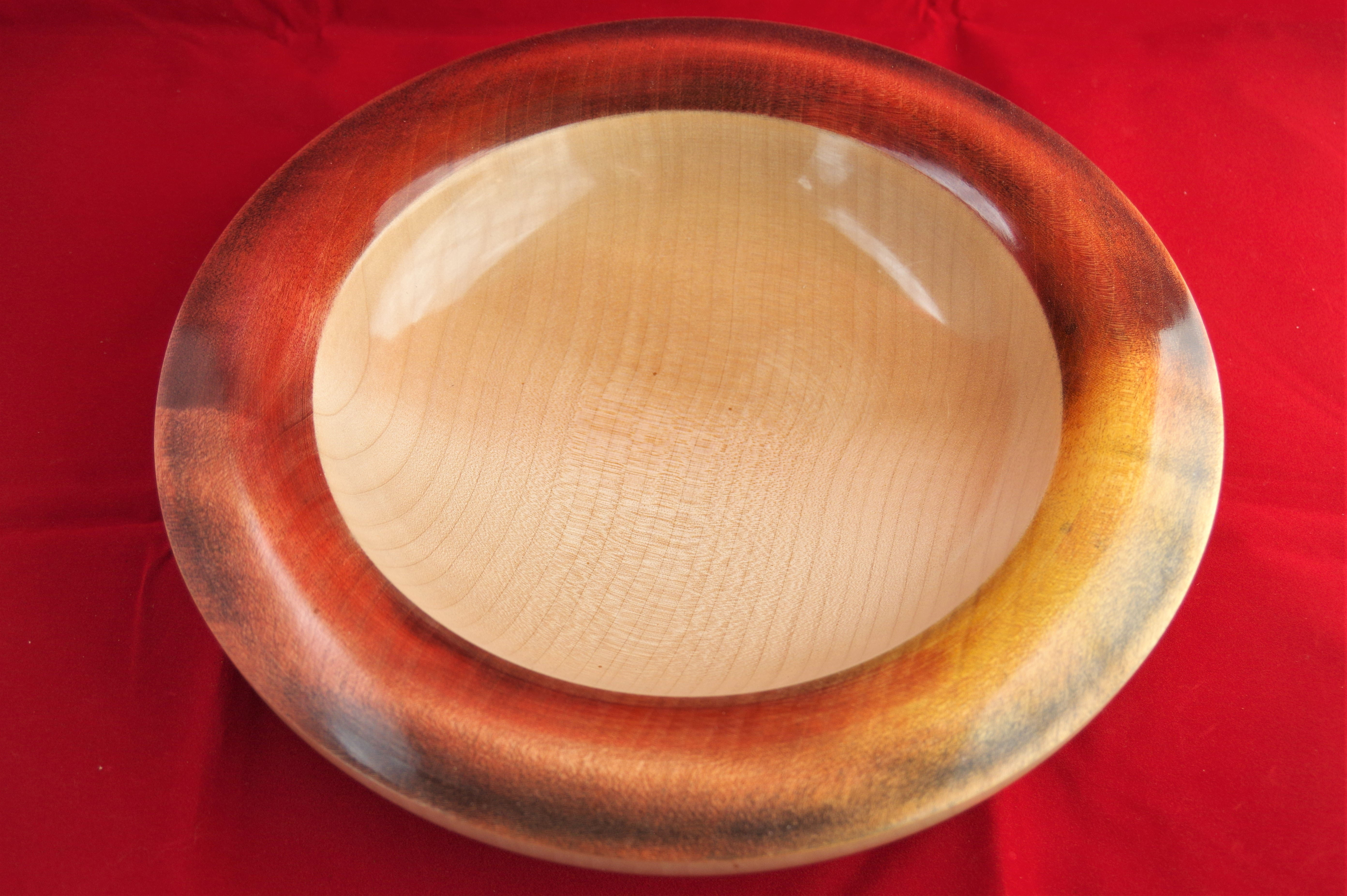 Large coloured sycamore bowl