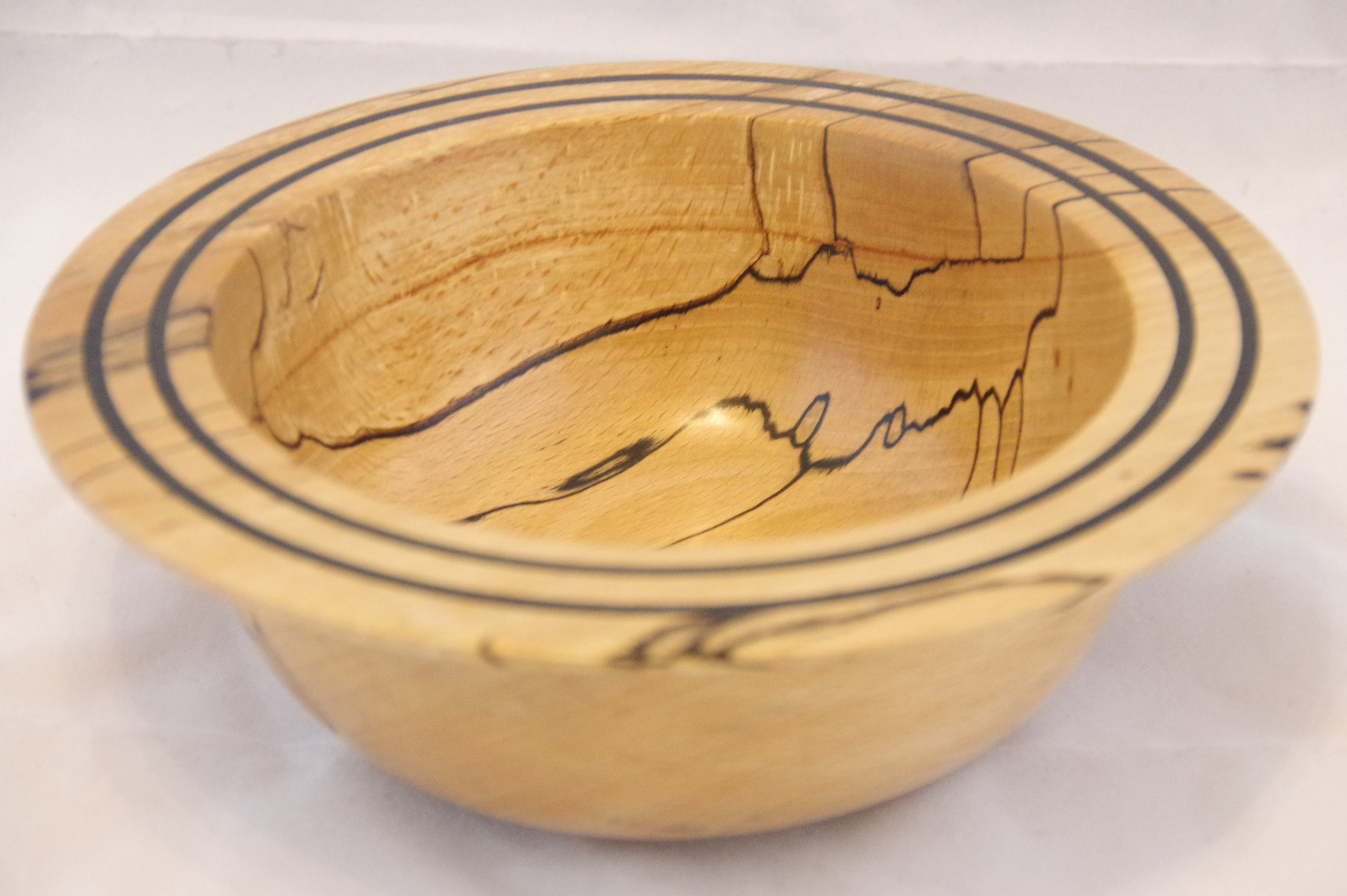 Inlayed spalted beech bowl